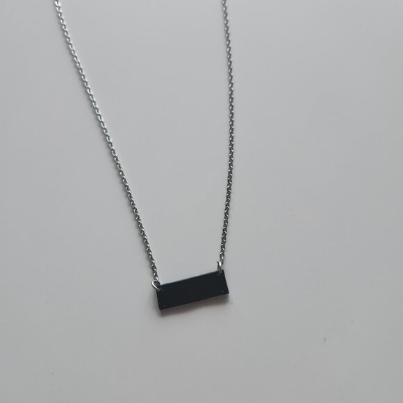 Weirdcore cute octopus rectangle pendant on a small silver chain necklace - Picture 4 of 7